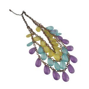 Charming Charlie Waterfall Necklace Women Large Costume Teardrop 18"- 20"